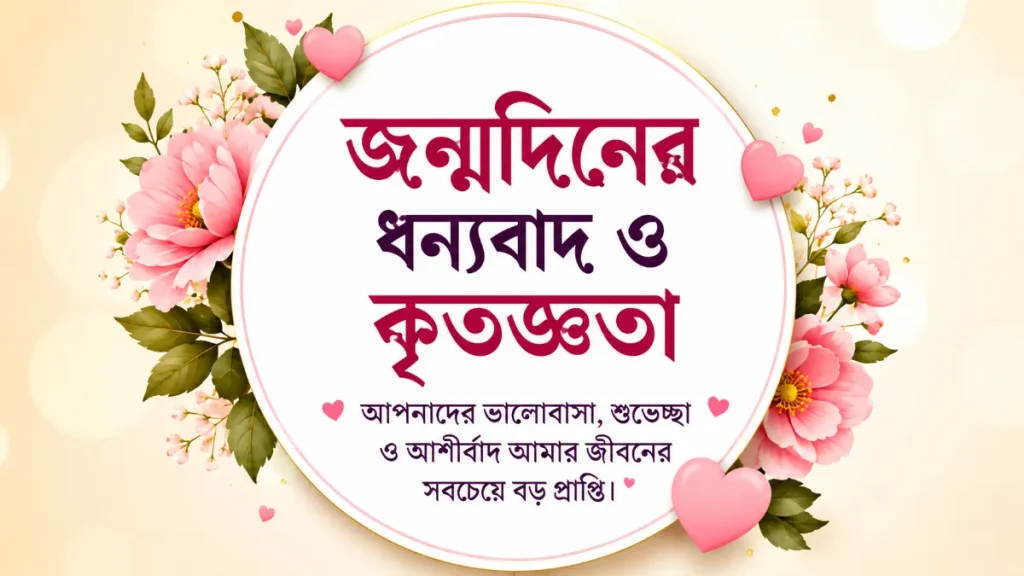 জন্মদিনের ধন্যবাদ ও কৃতজ্ঞতা স্ট্যাটাস