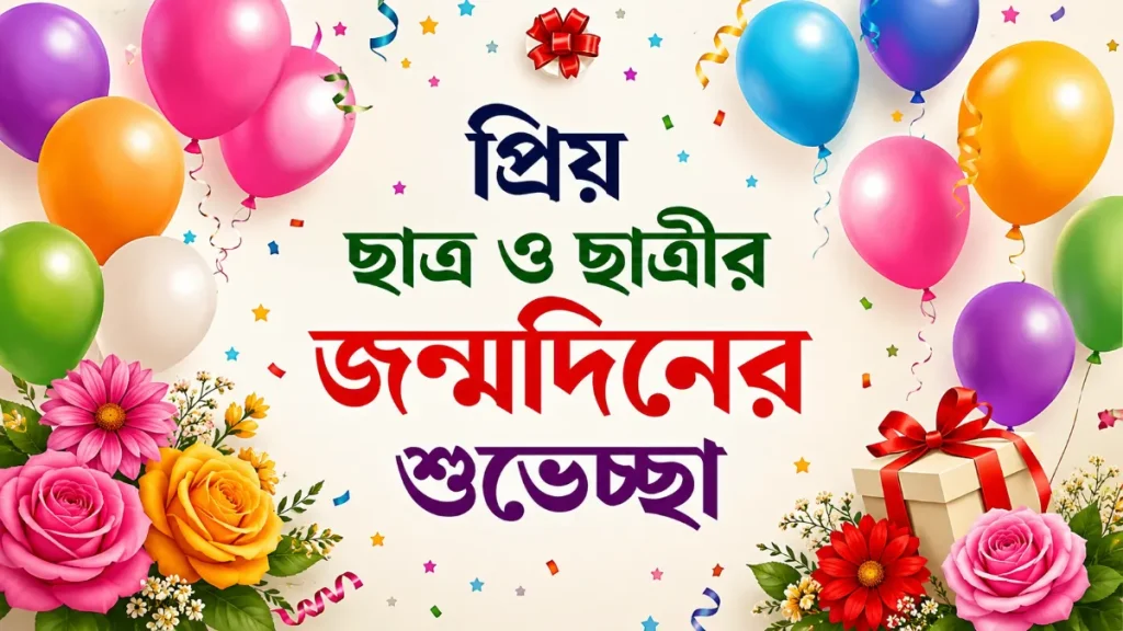 প্রিয় ছাত্র ও ছাত্রীর জন্মদিনের শুভেচ্ছা